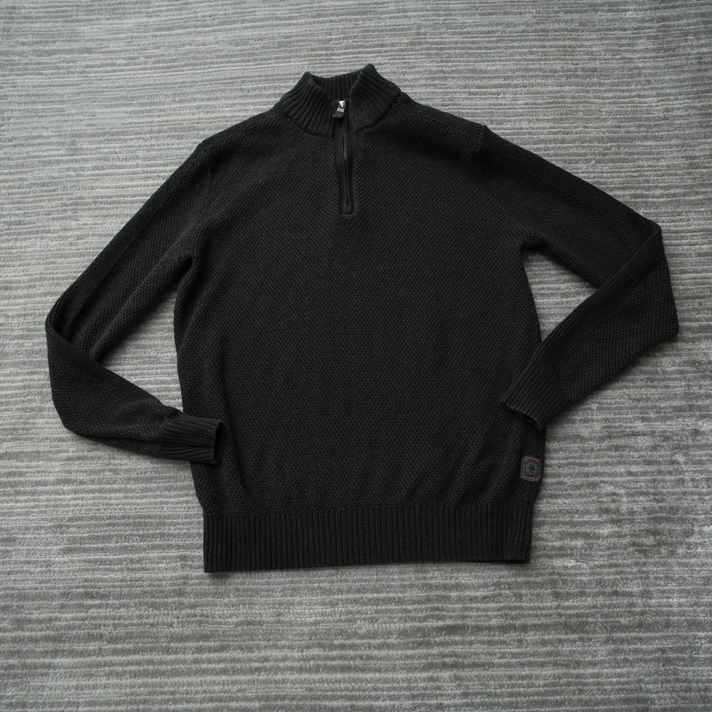 GH‎ Bass & Co Sweatshirt 1/4 Zip Men Blue Sweater Fleece Pullover Medium